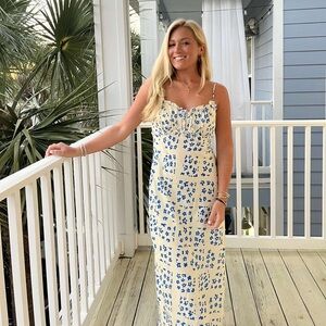 Floral Blue and White maxi dress